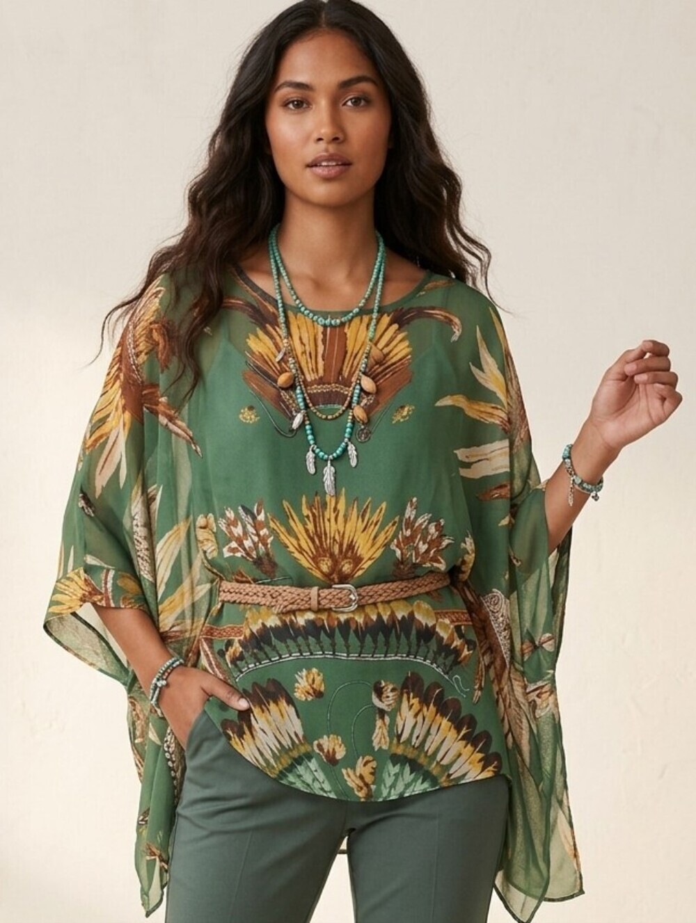 Miss Kelly 1999 blouse Green Sz M